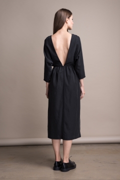 Платье Черешня с открытой спиной черного цвета (42-44)