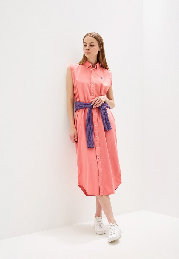 Платье Polo Ralph Lauren. Цвет: розовый. Сезон: Весна-лето 2019.
